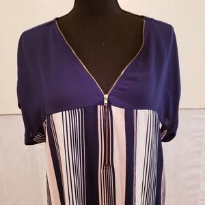 Absolute Angel Tops - Navy blue and white striped top. Plus size Absolute Angel Tops - Navy blue and white striped top. Plus size